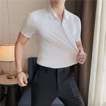 Men's Ultra Stretch Short Sleeve Shirt Business Casual Breathable Stretchable