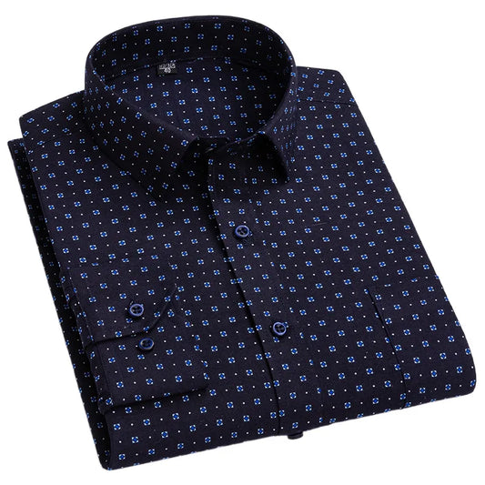 BAMBOOPLE Men's Long Sleeve Casual Shirts Fashion Fit Button