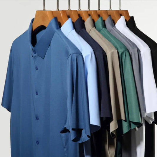 Men's Ultra Stretch Short Sleeve Shirt Business Casual  Breathable Stretchable