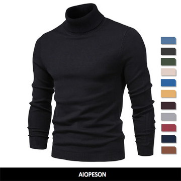 2021 New Winter Men Turtleneck Sweater Casual Solid Color Warm Pullover High Quality