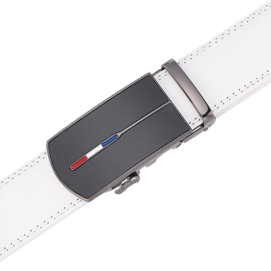 Luxury White Golf Belt for Men High Quality Leather 110-130 plus Size Designer Business
